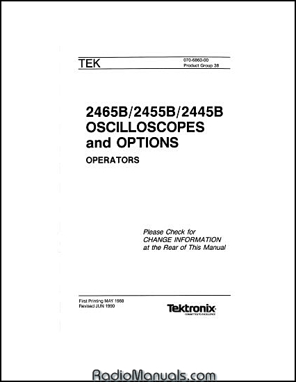 Tektronix 2465B 2455B 2445B Operators Manual